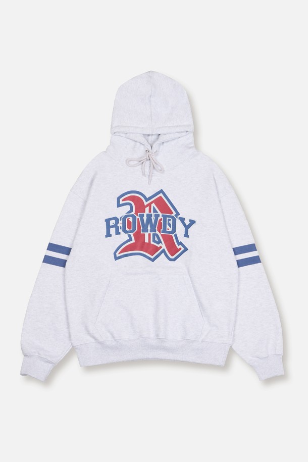 ROWDY - 후디 - Puff Rowdy Hoodie_Light Heather Grey