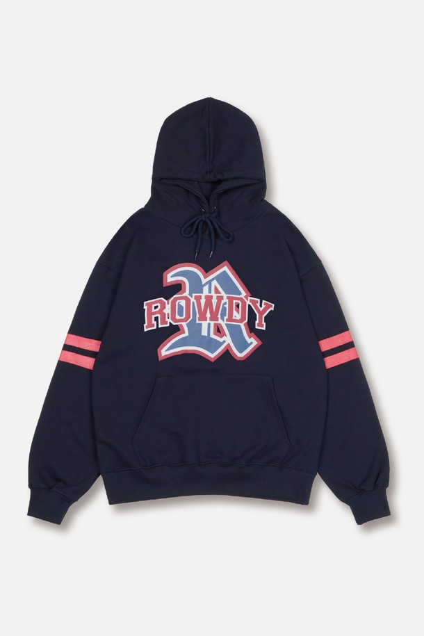 ROWDY - 후디 - Puff Rowdy Hoodie_Navy