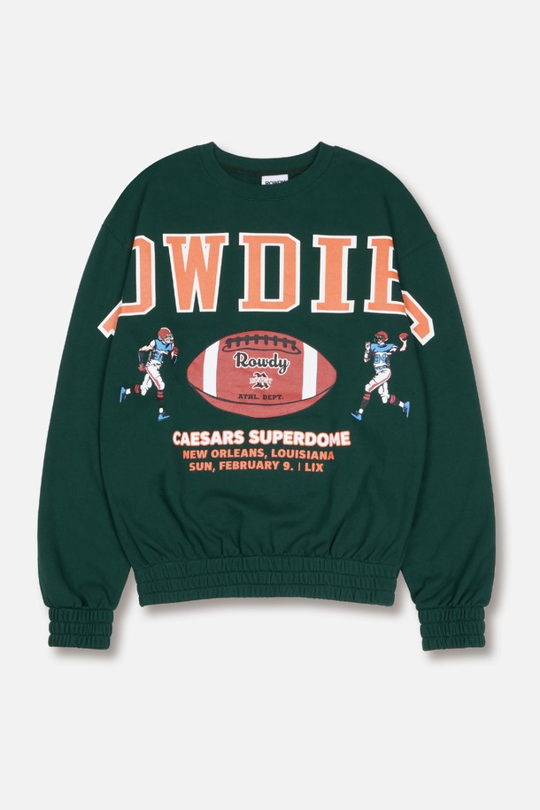 ROWDY - 스웨트셔츠 - Rowdies Super-Bowl Banding Sweatshirt_Forest Green