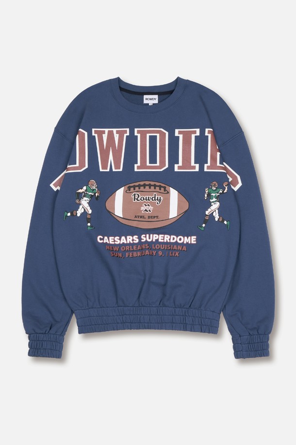 ROWDY - 스웨트셔츠 - Rowdies Super-Bowl Banding Sweatshirt_Vintage Blue