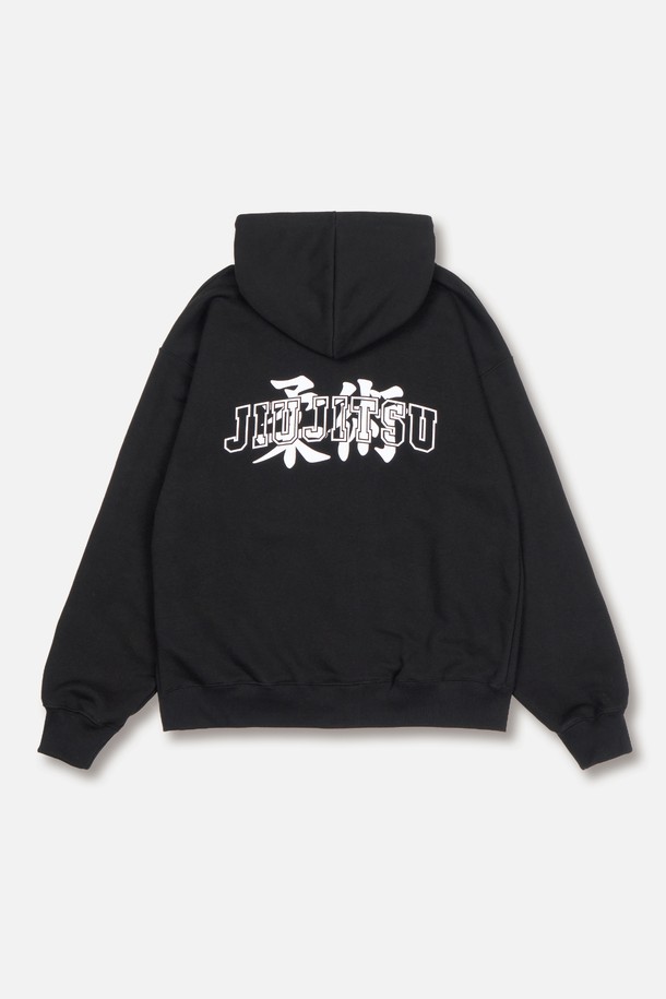 ROWDY - 후디 - JiuJitsu 유술(柔術) Typo Zip-up Hoodie_Black