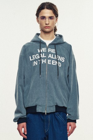 Legal Alien washed hoodie Jacket_Shadow Blue