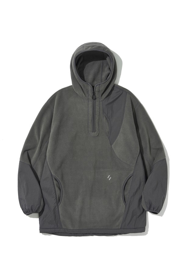 WELTER EXPERIMENT - 후디 - EXPLORE FLEECE PULLOVER_CHARCOAL_WOL037