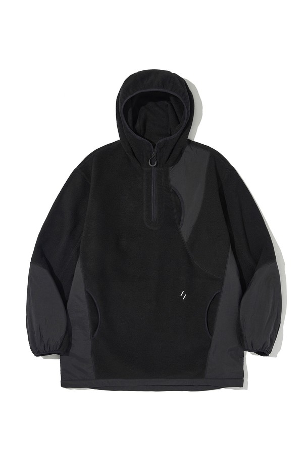 WELTER EXPERIMENT - 후디 - EXPLORE FLEECE PULLOVER_BLACK_WOL038