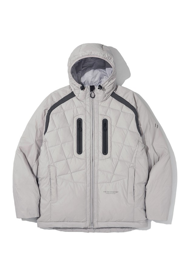 WELTER EXPERIMENT - 다운/패딩 - SHIELD DOWN HOOD JACKET_LIGHT GRAY_WOL039