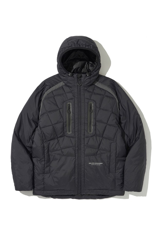 WELTER EXPERIMENT - 다운/패딩 - SHIELD DOWN HOOD JACKET_BLACK_WOL040