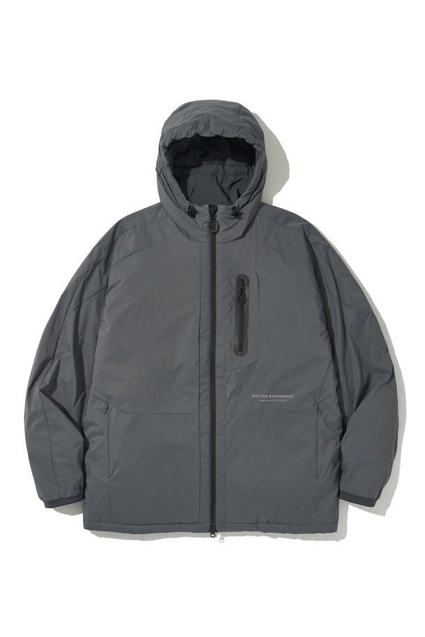 WELTER EXPERIMENT - 다운/패딩 - LIGHT PRIMALOFT HOOD JACKET_CHARCOAL_WOL041