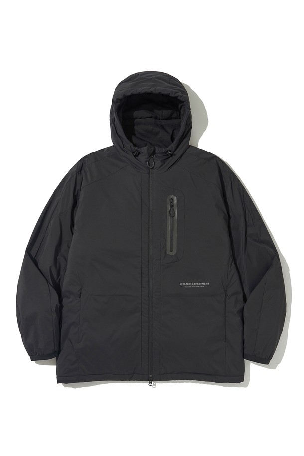 WELTER EXPERIMENT - 다운/패딩 - LIGHT PRIMALOFT HOOD JACKET_BLACK_WOL042