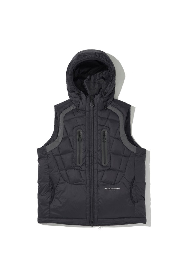 WELTER EXPERIMENT - 베스트 - SHIELD DOWN HOOD VEST_BLACK_WOL048