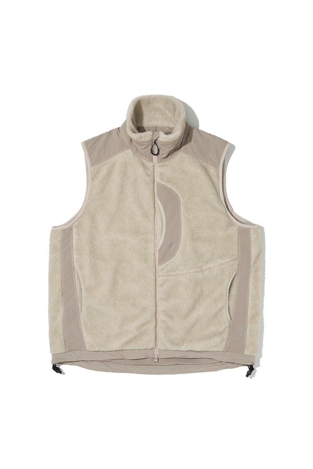 WELTER EXPERIMENT - 베스트 - CHEST HOLEPOCKET FLEECE VEST_CREAM_WOL049