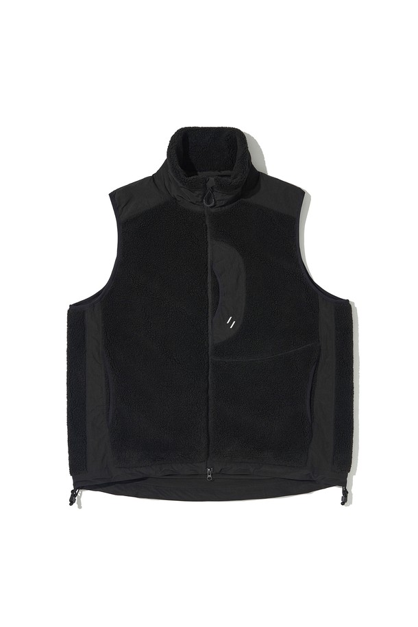 WELTER EXPERIMENT - 베스트 - CHEST HOLEPOCKET FLEECE VEST_BLACK_WOL050