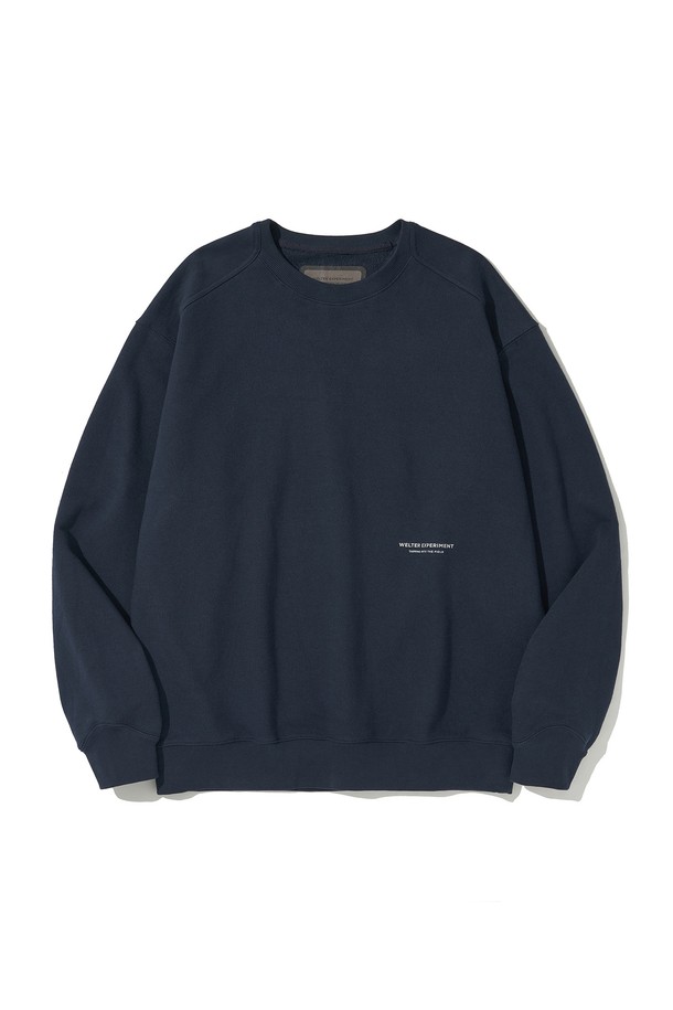 WELTER EXPERIMENT - 스웨트셔츠 - SADDLE HEAVY SWEATSHIRT_NAVY_WLT021