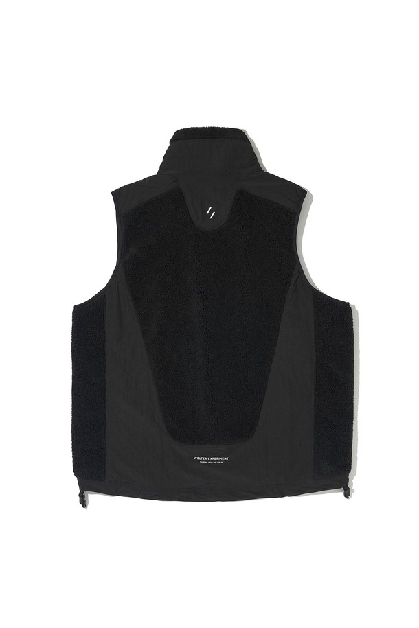 WELTER EXPERIMENT - 베스트 - CHEST HOLEPOCKET FLEECE VEST_BLACK_WOL050