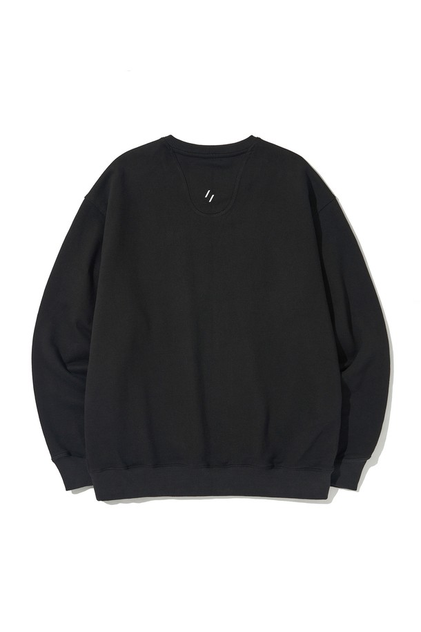 WELTER EXPERIMENT - 스웨트셔츠 - SADDLE HEAVY SWEATSHIRT_BLACK_WLT020