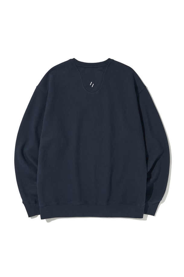 WELTER EXPERIMENT - 스웨트셔츠 - SADDLE HEAVY SWEATSHIRT_NAVY_WLT021