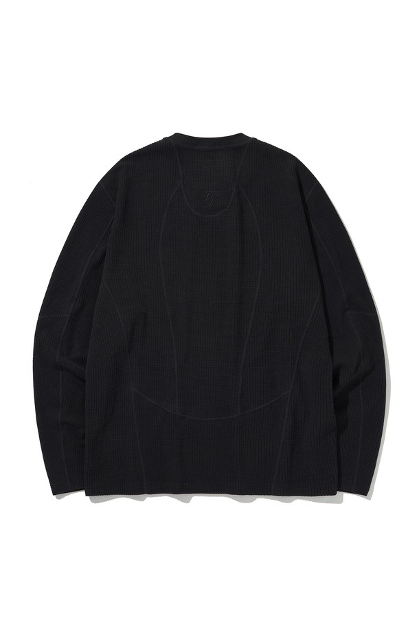 WELTER EXPERIMENT - 긴팔티셔츠 - SQUARE FLEECE PULLOVER_BLACK_WLT023