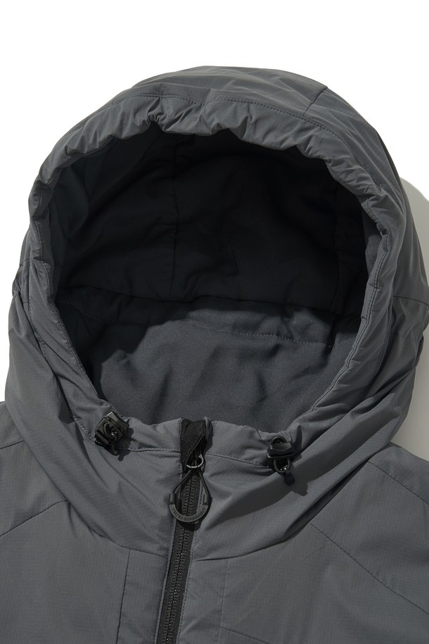 WELTER EXPERIMENT - 다운/패딩 - LIGHT PRIMALOFT HOOD JACKET_CHARCOAL_WOL041