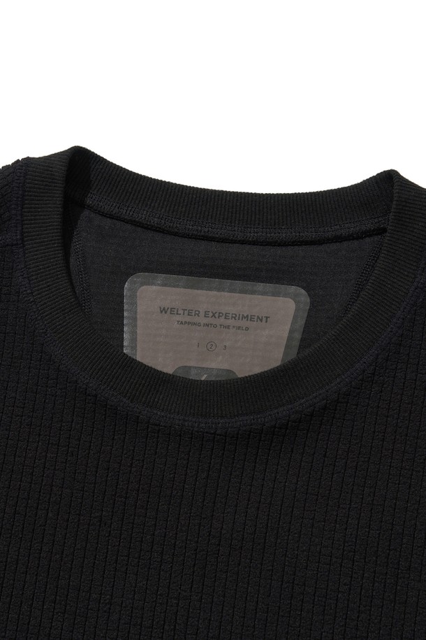 WELTER EXPERIMENT - 긴팔티셔츠 - SQUARE FLEECE PULLOVER_BLACK_WLT023