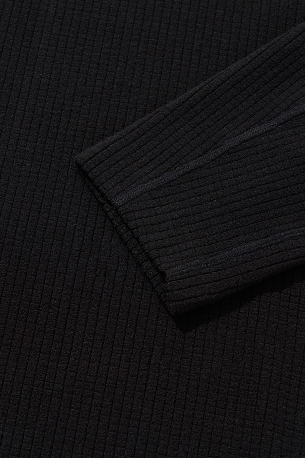 WELTER EXPERIMENT - 긴팔티셔츠 - SQUARE FLEECE PULLOVER_BLACK_WLT023