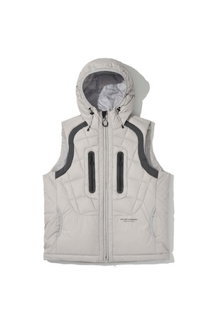 SHIELD DOWN HOOD VEST_LIGHT GRAY_WOL047