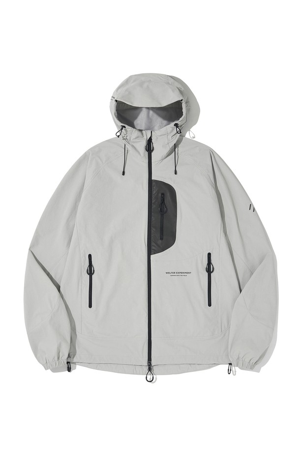 WELTER EXPERIMENT - 아노락/바람막이 - RIPSTOP STRETCH SOFT SHELL JACKET_LIGHT GRAY_WOL070