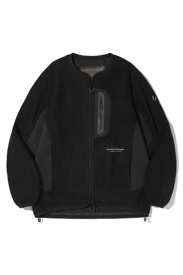 WELTER EXPERIMENT - 자켓 - REFLECTIVE POCKET CARDIGAN_BLACK_WOL083