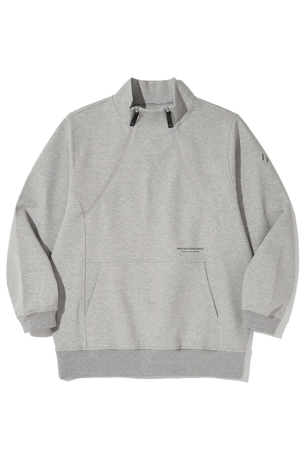 WELTER EXPERIMENT - 스웨트셔츠 - DOUBLE HALF ZIP SWEATSHIRT_MELANGE_WOL092