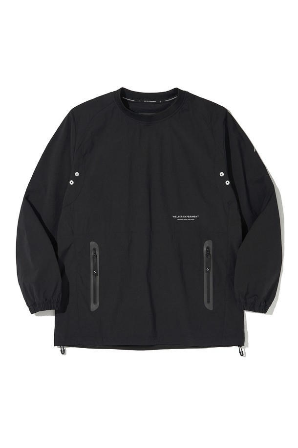 WELTER EXPERIMENT - 긴팔티셔츠 - ATTABAD STRETCH WINDBREAK PULLOVER_BLACK_WLT030