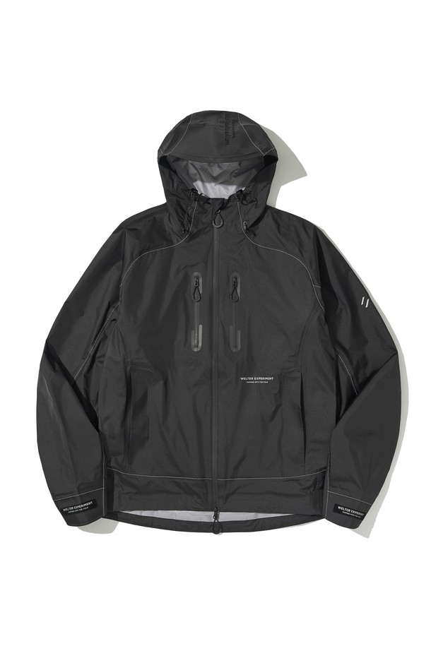 WELTER EXPERIMENT - 고어자켓 - 3LAYER REFLECTIVE STITCH JACKET_BLACK_WOL055