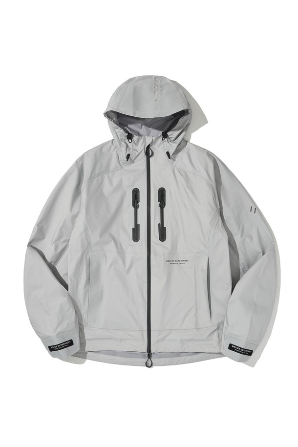 WELTER EXPERIMENT - 고어자켓 - 3LAYER REFLECTIVE STITCH JACKET_LIGHT GRAY_WOL056