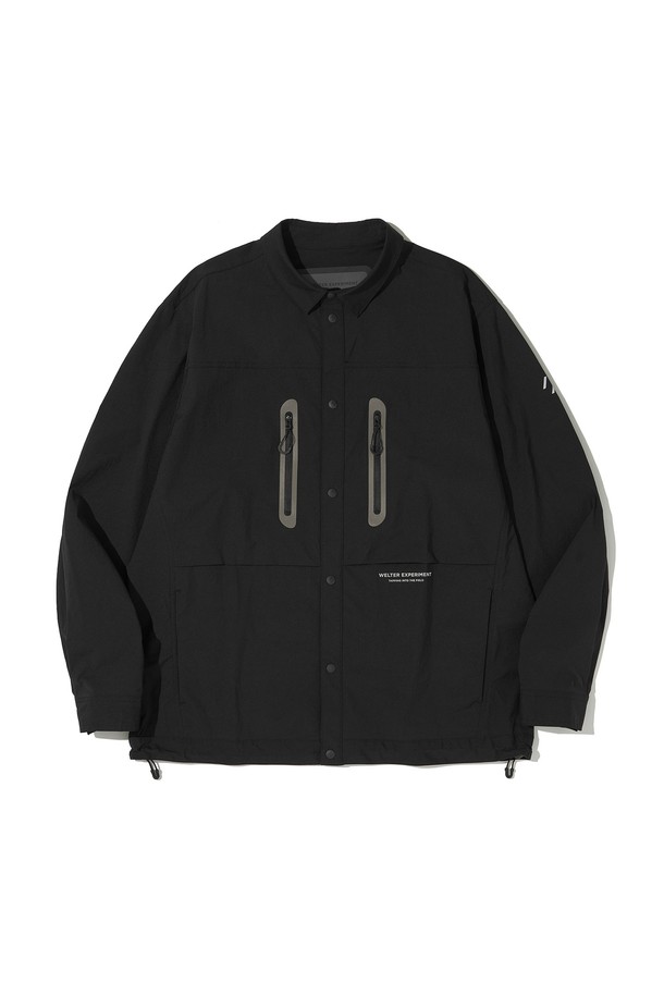 WELTER EXPERIMENT - 긴팔셔츠 - REFLECTIVE POCKET SHIRT JACKET_BLACK_WCL015