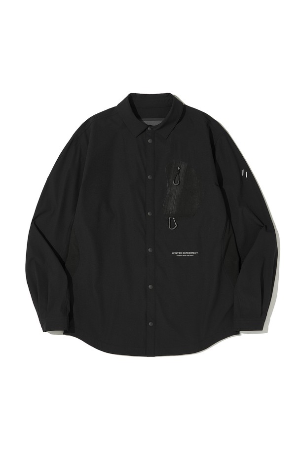 WELTER EXPERIMENT - 긴팔셔츠 - HEART POCKET SHIRT JACKET_BLACK_WCL017