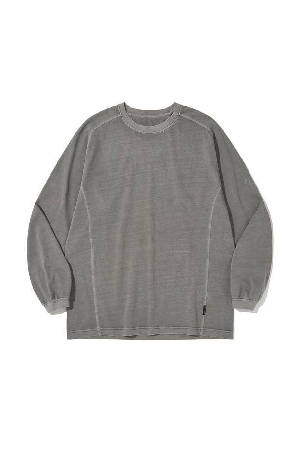 WELTER EXPERIMENT - 긴팔티셔츠 - CONTRAST LONG SLEEVE T-SHIRT_CHARCOAL_WLT027