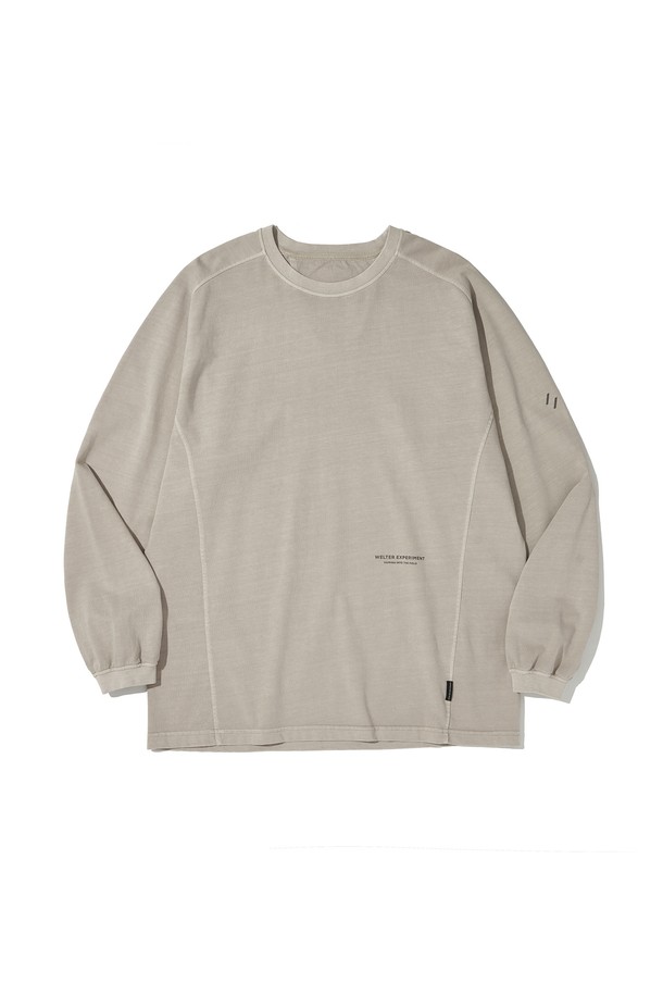 WELTER EXPERIMENT - 긴팔티셔츠 - CONTRAST LONG SLEEVE T-SHIRT_BEIGE_WLT028