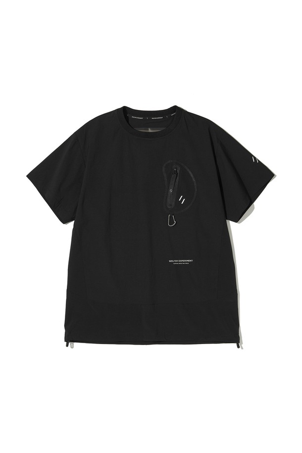 WELTER EXPERIMENT - 반팔티셔츠 - BREATHABLE HALF SLEEVE PULLOVER_BLACK_WDT018