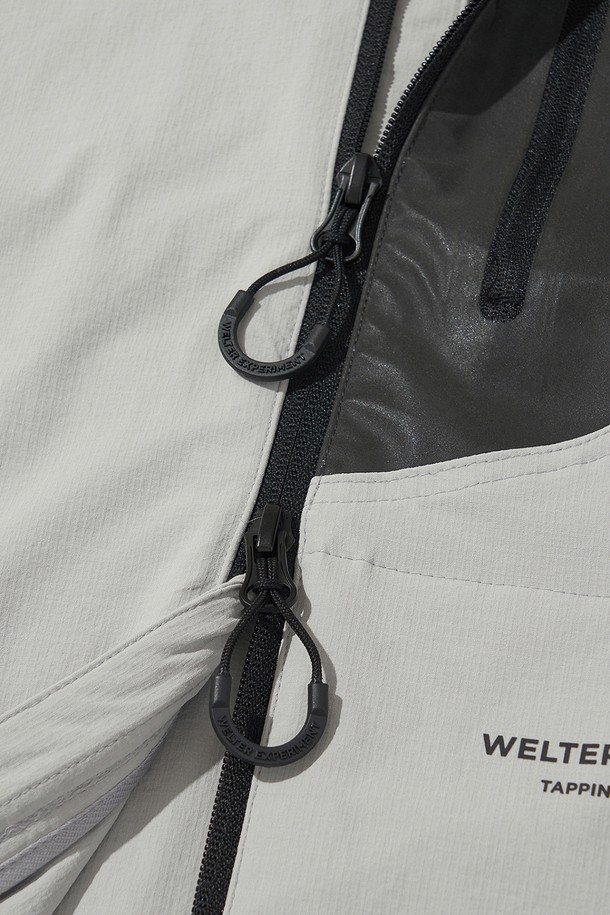 WELTER EXPERIMENT - 아노락/바람막이 - RIPSTOP STRETCH SOFT SHELL JACKET_LIGHT GRAY_WOL070