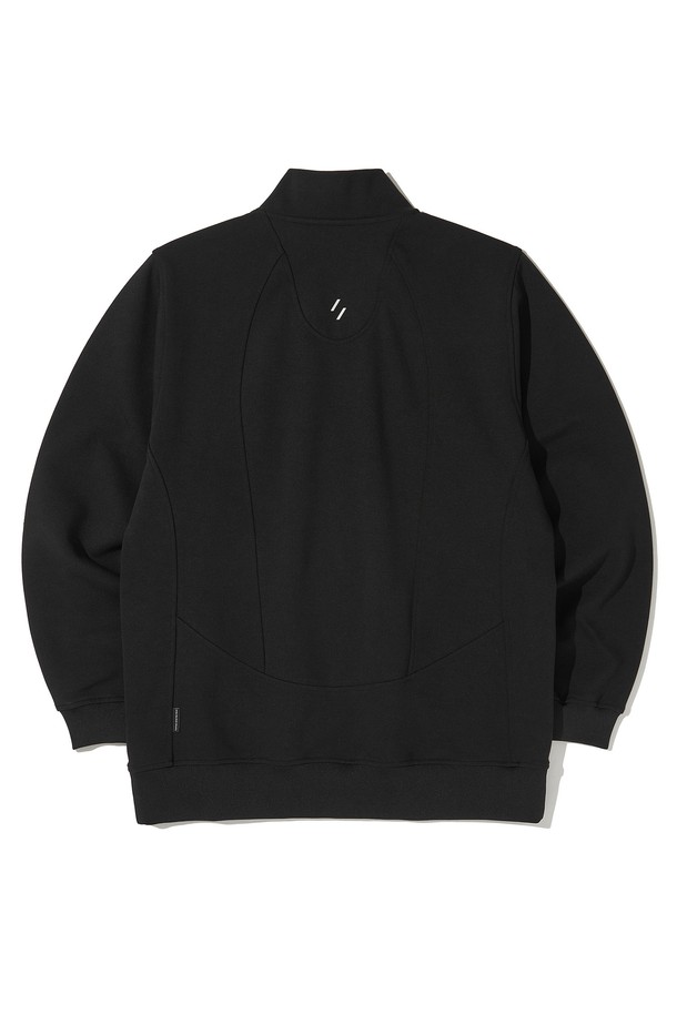 WELTER EXPERIMENT - 스웨트셔츠 - DOUBLE HALF ZIP SWEATSHIRT_BLACK_WOL090