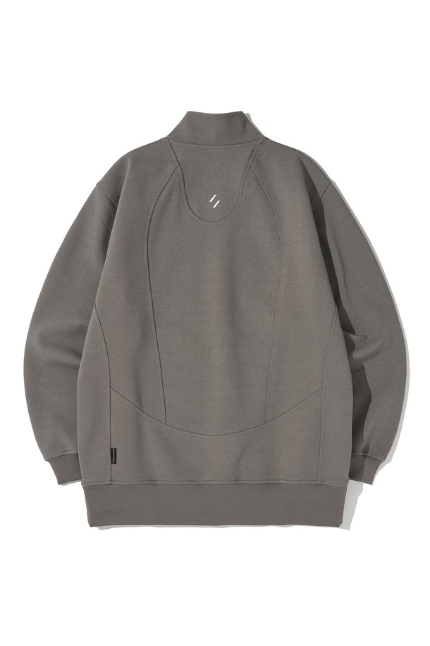 WELTER EXPERIMENT - 스웨트셔츠 - DOUBLE HALF ZIP SWEATSHIRT_GRAY_WOL091