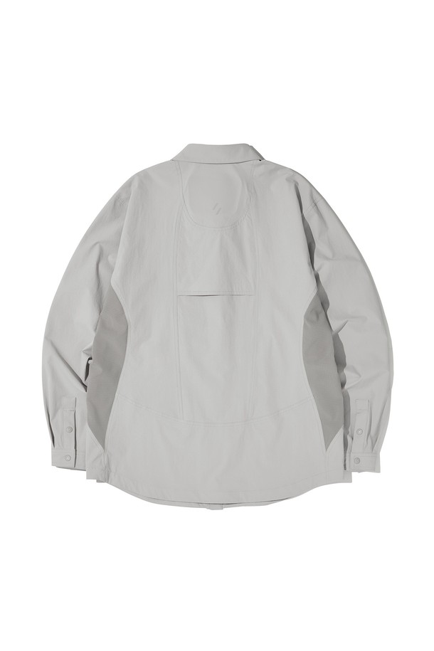 WELTER EXPERIMENT - 긴팔셔츠 - HEART POCKET SHIRT JACKET_LIGHT GRAY_WCL018