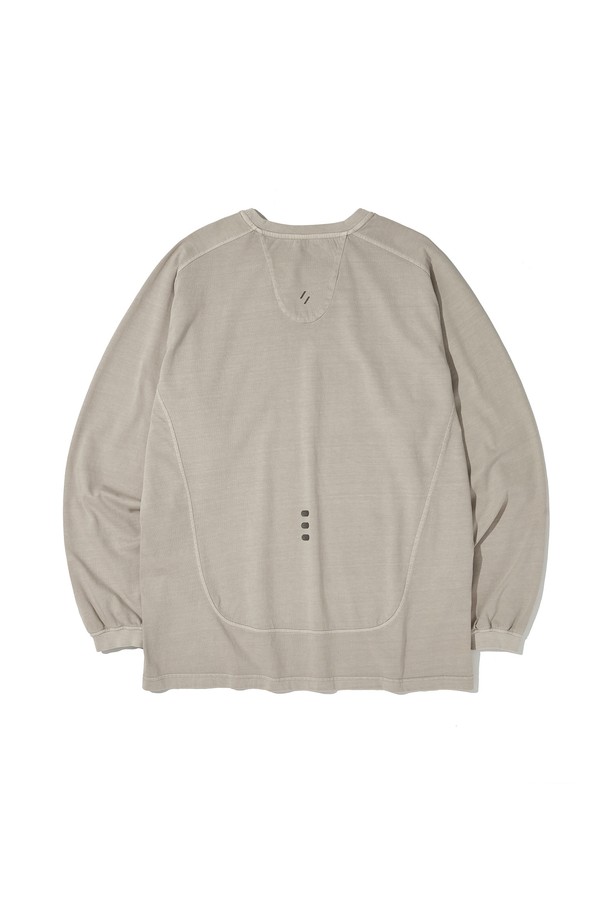 WELTER EXPERIMENT - 긴팔티셔츠 - CONTRAST LONG SLEEVE T-SHIRT_BEIGE_WLT028