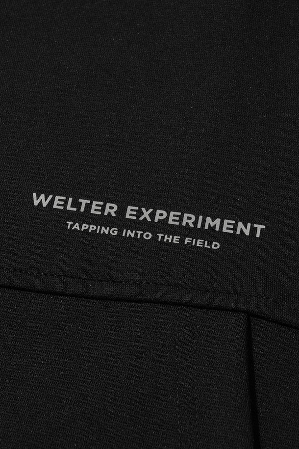 WELTER EXPERIMENT - 스웨트셔츠 - DOUBLE HALF ZIP SWEATSHIRT_BLACK_WOL090