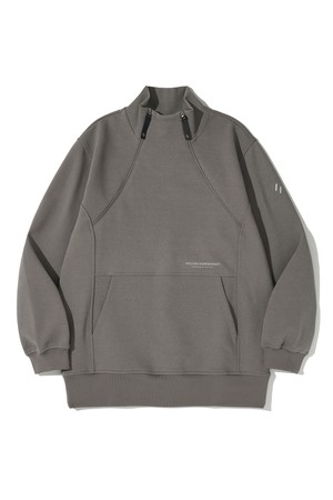 DOUBLE HALF ZIP SWEATSHIRT_GRAY_WOL091