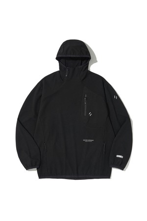 STRETCH WAFFLE PULLOVER_BLACK_WOL087