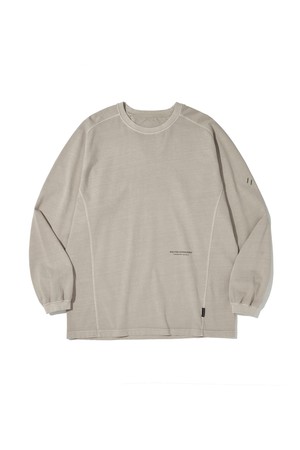 CONTRAST LONG SLEEVE T-SHIRT_BEIGE_WLT028