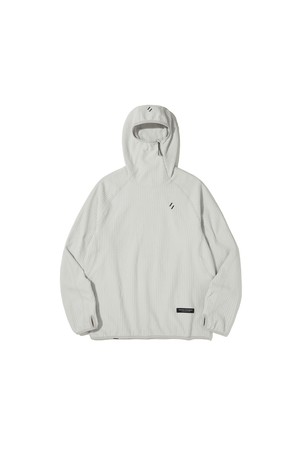 CALORA FLEECE HOODED PULLOVER_WHITE