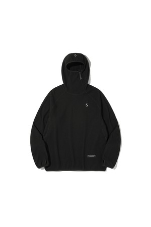CALORA FLEECE HOODED PULLOVER_BLACK