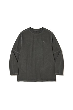 OVERDYED TRAIL STITCH LONG SLEEVES T-SHIRT_CHARCOAL