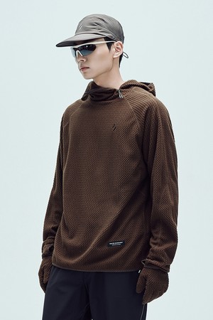 Calora Fleece Hooded Pullover Dark Brown