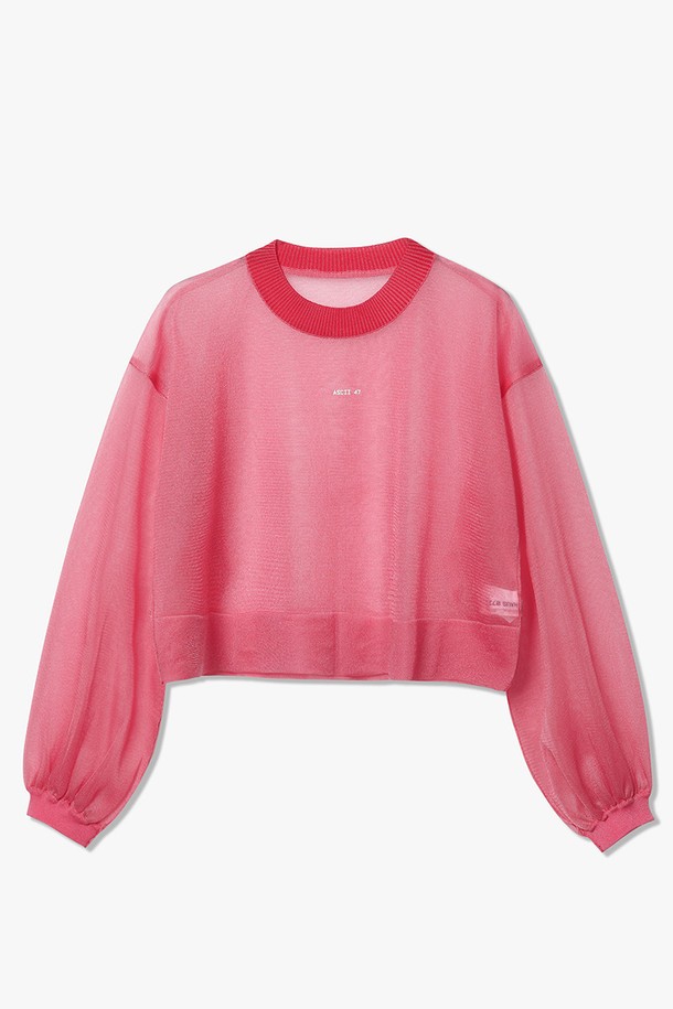 HAUS 072C - 스웨터 - A-LINE SHEER PULLOVER PINK