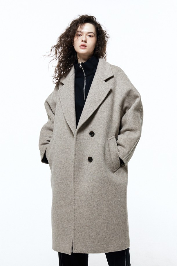 HAUS 072C - 코트 - OVERFIT COAT BEIGE